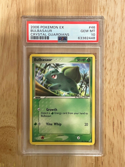 PSA 10 Bulbasaur Ex Crystal Guardians #46 POP 23 Pokemon 2006 Mint Rare - Image 1
