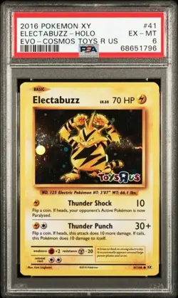 2016 POKEMON XY EVOLUTIONS #41 ELECTABUZZ-HOLO EVO-COSMOS TOYS R US PSA 6 - Image 1