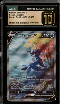 Pokemon Hisuian Samurott V Crown Zenith Galarian Gallery #GG51 CGC 10 Pristine - Image 1