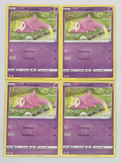 POKEMON TCG Chilling Reign GALARIAN SLOWPOKE x4 4x Common Playset #054/198 NM! - Image 1