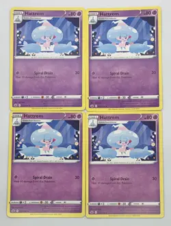 POKEMON TCG Chilling Reign HATTREM x4 4x Uncommon Playset #072/198 Pack Fresh NM - Image 1