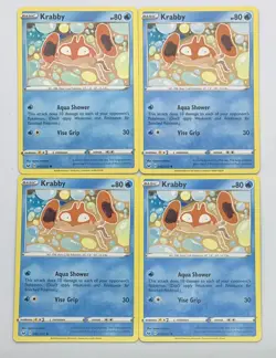 POKEMON TCG SWORD & SHIELD Base Krabby x4 4x Common Playset #042/202 Unplayed! - Image 1