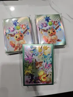 Eevee Card Sleeves From Pokemon Prismatic Evolutions (65 Sleeve) Lot Of 3 - Image 1