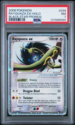 2006 POKEMON BLACK STAR PROMOS #039 RAYQUAZA EX-HOLO PSA 7 - Image 1