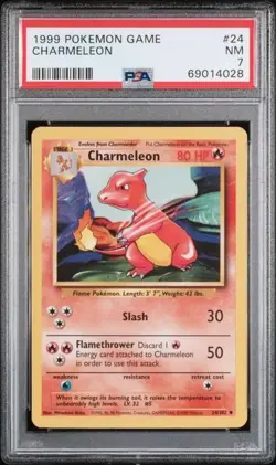 1999 POKEMON GAME #24 CHARMELEON PSA 7 - Image 1