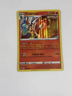 Pokemon Card Chilling Reign Holographic Bleed Error Cinderace 028/198 NM - Image 1