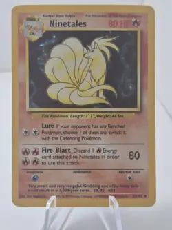 Pokemon TCG Ninetales Base Set Holo Rare Card 12/102 Unlimited - Image 1
