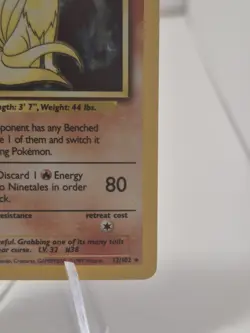 Pokemon TCG Ninetales Base Set Holo Rare Card 12/102 Unlimited - Image 3