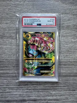 2016 POKEMON XY EVOLUTIONS #100 FULL ART/M VENUSAUR EX PSA 10 - Image 1