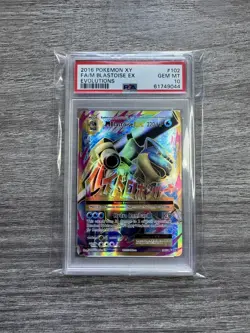 2016 POKEMON XY EVOLUTIONS #102 FULL ART/M BLASTOISE EX PSA 10 - Image 1