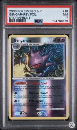 Gengar 18/100 Stormfront Reverse Holo 2008 Pokemon Card PSA 7 NM - Image 1