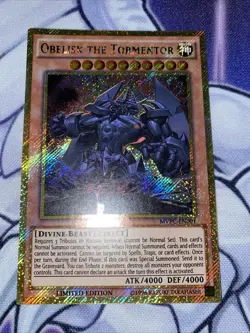 YUGIOH! Obelisk the Tormentor MVPC-EN001 Gold Secret Rare Limited Edition NM - Image 1