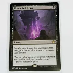 Unmarked Grave Modern Horizons 2 NM Black Rare MAGIC THE GATHERING CARD - Image 1