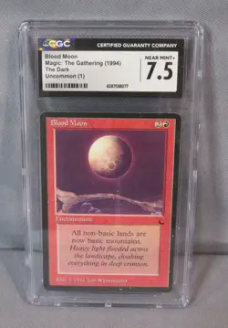 BLOOD MOON The Dark 1994 MTG Magic the Gathering Uncommon Card Graded CGC 7.5 NM - Image 1