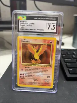 CGC 7.5 Moltres 1999 Fossil 12/62 Holo Pokemon Card - Image 1