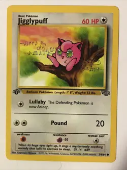 Jigglypuff 54/64 1st Edition NM Near Mint Jungle Set Non-Holo Pokemon Card - Image 1