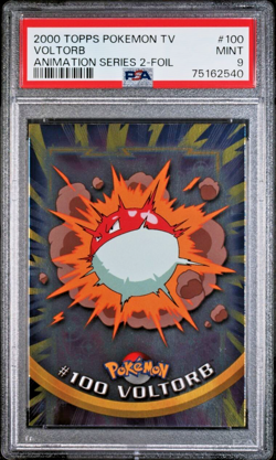Pokemon 2000 Topps Animation Series 2 Voltorb Foli card PSA 9 - Image 1