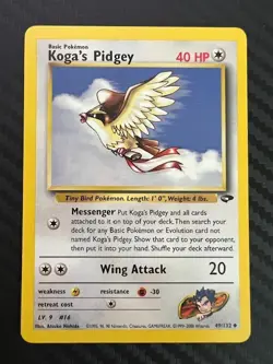 Pokemon TCG Koga's Pidgey Card 49/132 Gym Challenge VLP - Image 1