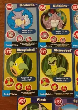 Pokemon Burger King PokeTrivia Cards Lot of 11 Vintage - Image 3