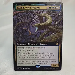 Koma, World-Eater MTG FDN NM Near Mint Non Foil Extended Art Fast Shipping - Image 1