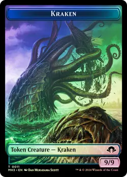 MTG FOIL {Kraken Token} // {Phyrexian Germ Token} - Modern Horizons 3 #011 - Image 1
