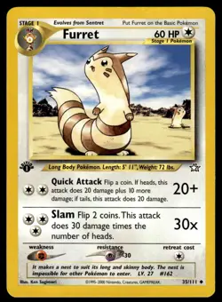Pokemon TCG Neo Genesis #035/111 Furret 1st Edition NM - Image 1