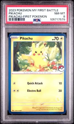 2023 POKEMON MY FIRST BATTLE-PIKACHU DECK FIRST POKEMON PIKACHU PSA 8 - Image 1