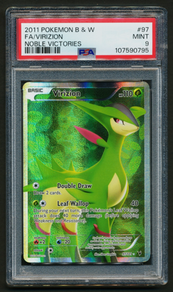 Virizion 97/101 Full Art Ultra Rare Holo Pokemon 2011 B&W Noble Victories PSA 9 - Image 1