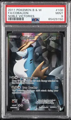 2011 POKEMON B&W NOBLE VICTORIES #100 FULL ART/COBALION PSA 9 - Image 1