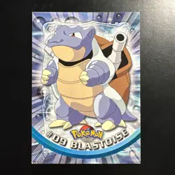 1999 Topps Pokemon TV Animation Series 1 Black Logo Back #9 Blastoise - Image 1