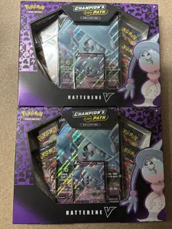 Brand NEW 2x Pokemon TCG Champion's Path Hatterene V Collection Box -Lot of 2 820650827747 - Image 1