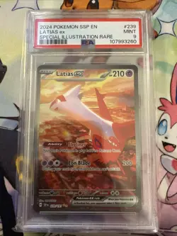 2024 POKEMON SSP EN #239/191 LATIAS EX SPECIAL ILLUSTRATION RARE PSA 9 - Image 1