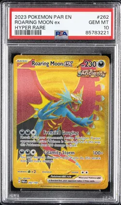 2023 POKEMON PAR EN-PARADOX RIFT HYPER RARE #262 ROARING MOON EX PSA 10 - Image 1