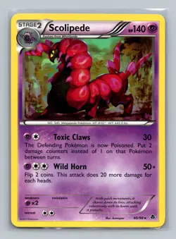 Pokemon TCG Scolipede 40/98 Emerging Powers Normal MP - Image 1