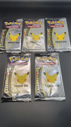 Lot of (5) Pokemon TCG Celebrations 25th Booster Packs - NEW/SEALED UNWEIGHED - Image 1