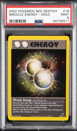 2002 POKEMON NEO DESTINY #16 MIRACLE ENERGY-HOLO PSA 9 - Image 1