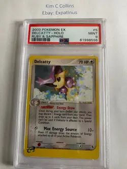 Pokemon 2003 EX Ruby Sapphire Delcatty #5 Holo PSA 9 Mint - Image 1
