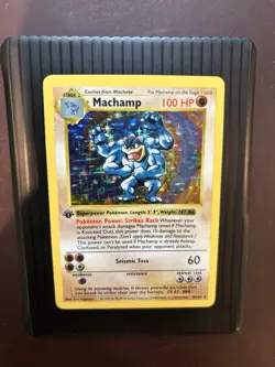Pokemon 1st Edition Machamp - 8/102 (Base Set Shadowless) Holo Rare NM/LP - Image 1