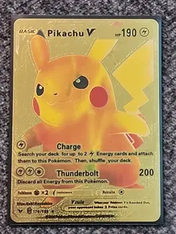 Pokemon Pikachu V 170/185 Gold Foil Fan Art - Image 1