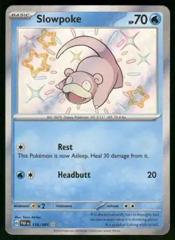 Slowpoke 116/091 Shiny Rare Holo NM Pokemon SV: Paldean Fates - Image 1