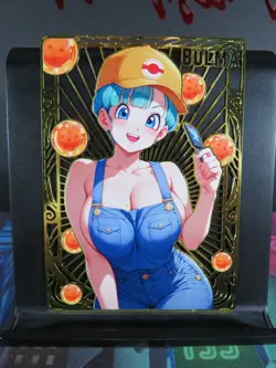 Bulma Gold Metal Dragon Ball Collectible Card NM Anime Goddess Waifu Doujin - Image 1