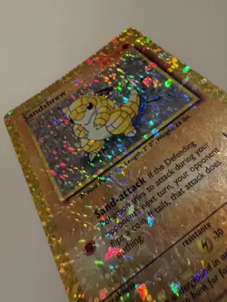 Sandshrew 62/102 Base Set Vending Sticker Holo Prism Pokemon Card - Image 3