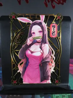 Nezuko Kamado Gold Metal Demon Slayer Collectible Card NM Bunny Waifu Doujin - Image 1