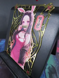 Nezuko Kamado Gold Metal Demon Slayer Collectible Card NM Bunny Waifu Doujin - Image 2