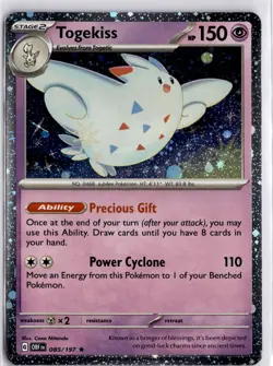 Togekiss Cosmos Holo 085/197 Blister Exclusives Holo Pokemon Trading Card - Image 3