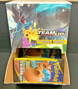 Pokemon Sun & Moon Team Up 3 Card Mini Booster Packs Gravity Feed - 96 Packs - Image 2