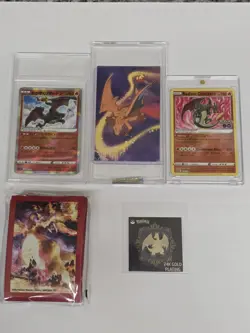 Charizard 24k Gold Plated Sticker Striking Candy Pokemon Rare Card plus others - Image 1