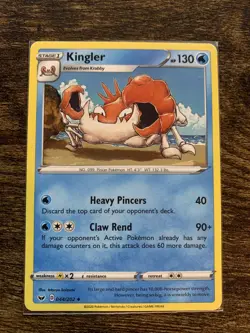 Kingler Pokemon Card Sword and Shield 044/202 Mint Condition. - Image 1