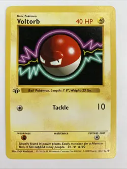 1999 Pokemon TCG Voltorb Card 67/102 1st Edition Base Set Shadowless - Image 1