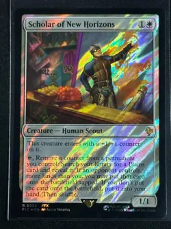 Magic MTG Final Fantasy Collector's Commander Surge Foil Scholar of New Horizons - Image 1